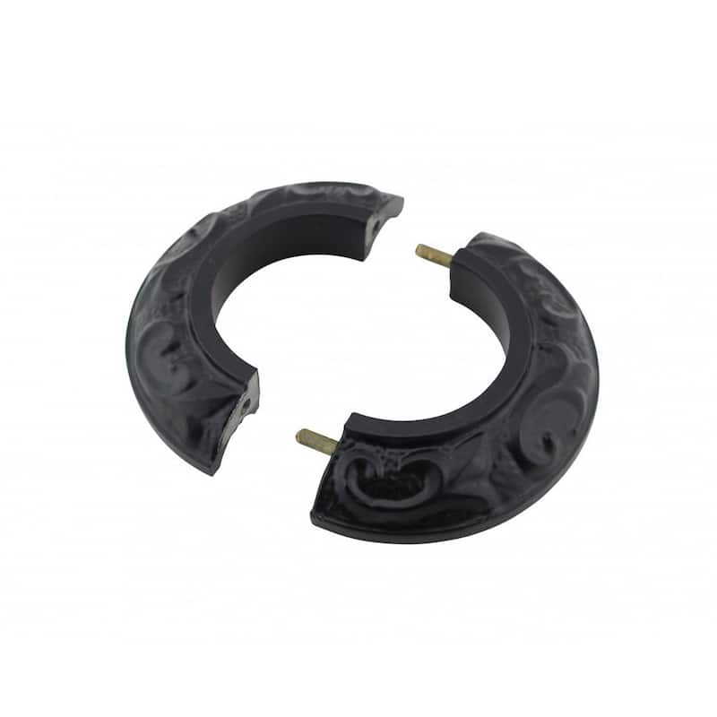 Black Aluminum Radiator Flanges Escutcheon Ring Plate 1.6" ID 3 1/4" OD IPS Rust Resistant (Set of 6) - Aluminum - Black