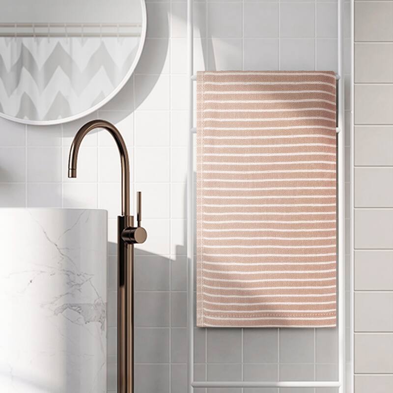 100% Cotton Bathroom Hand Towels Absorbent Quick Drying Towel Sets for Gym, Spa, Hotel - 14" x 30" - Pink-1