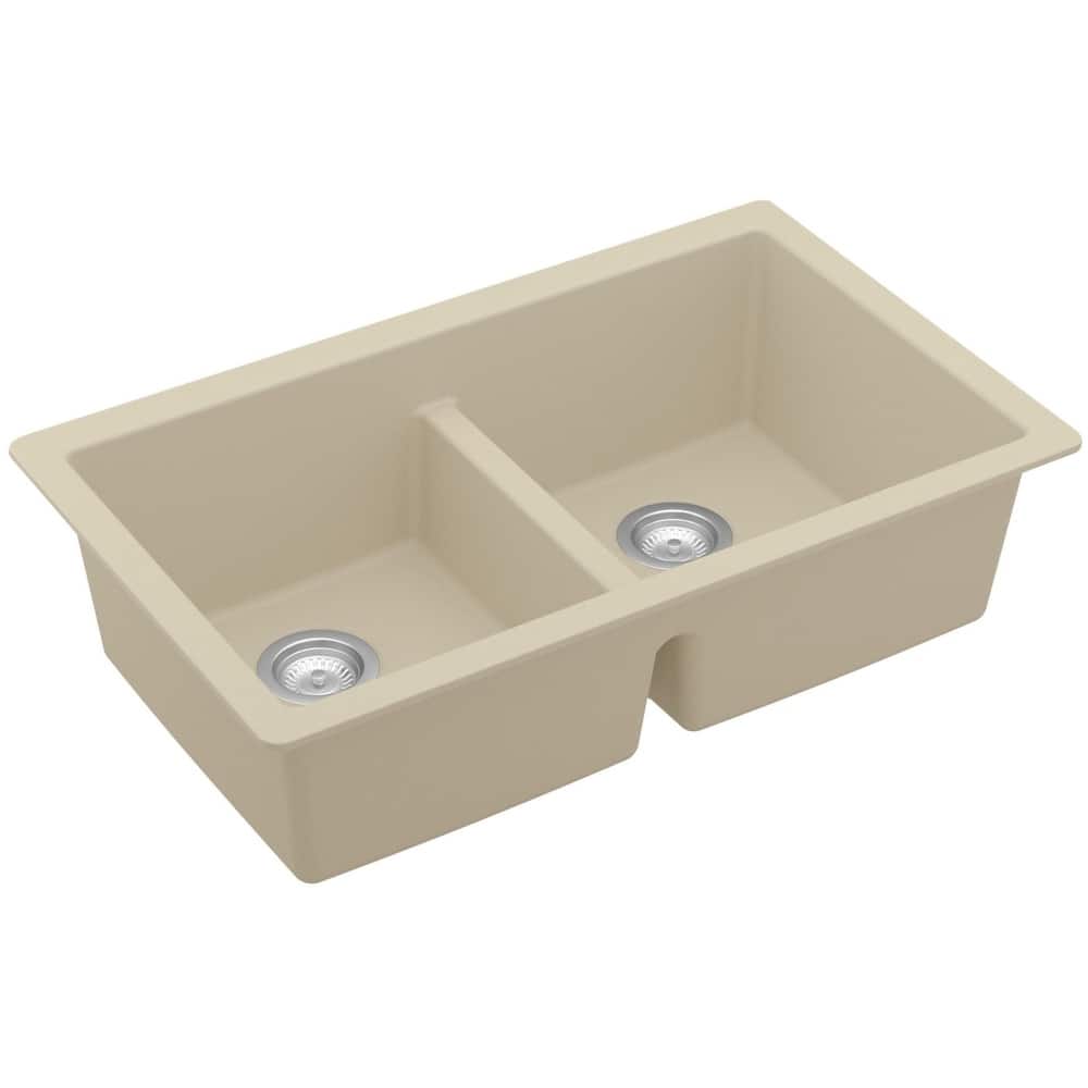Karran USA QU-810 32" Undermount Double Equal Bowl Quartz/Granite