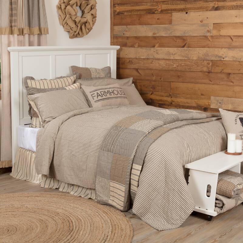 Sawyer Mill Ticking Stripe Quilted Coverlet