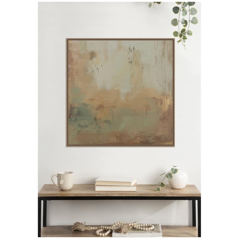 Kate and Laurel Sage Horizon No. 2 by Amy Lighthall Framed Canvas Wall Art Print