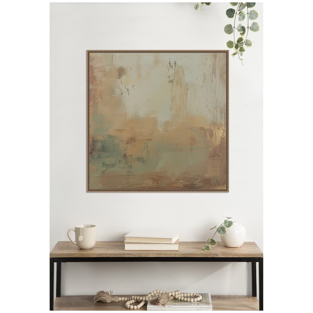 Kate and Laurel Sage Horizon No. 2 by Amy Lighthall Framed Canvas Wall Art Print