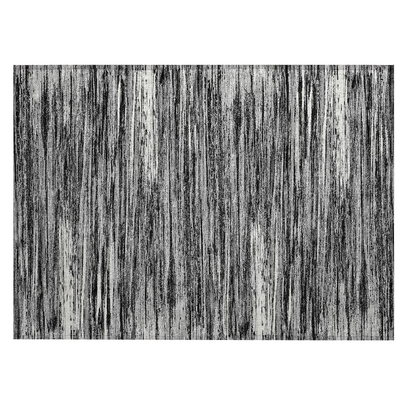 Machine Washable Indoor/ Outdoor Chantille Abstract Stripe Rug