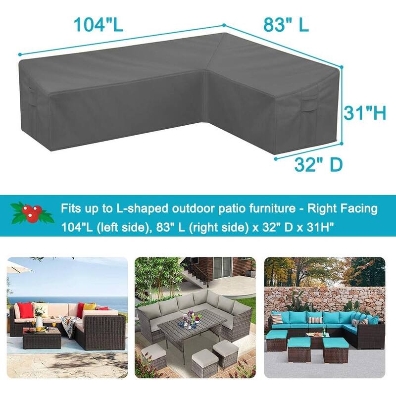 Patio Sectional Sofa Cover Heavy Duty Waterproof