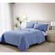 Stonewashed Super Soft Micro Trapunto Embroidered Quilt Set Blue - Bed ...