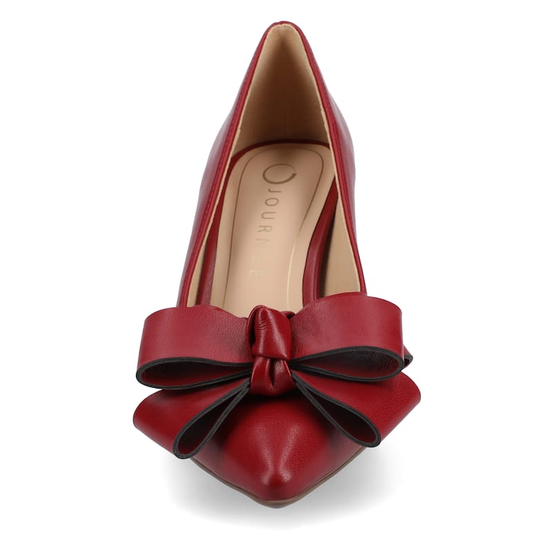 Journee Women's Crystol Medium and Wide Width Evening Pumps - Wide - Cranberry PU - 9