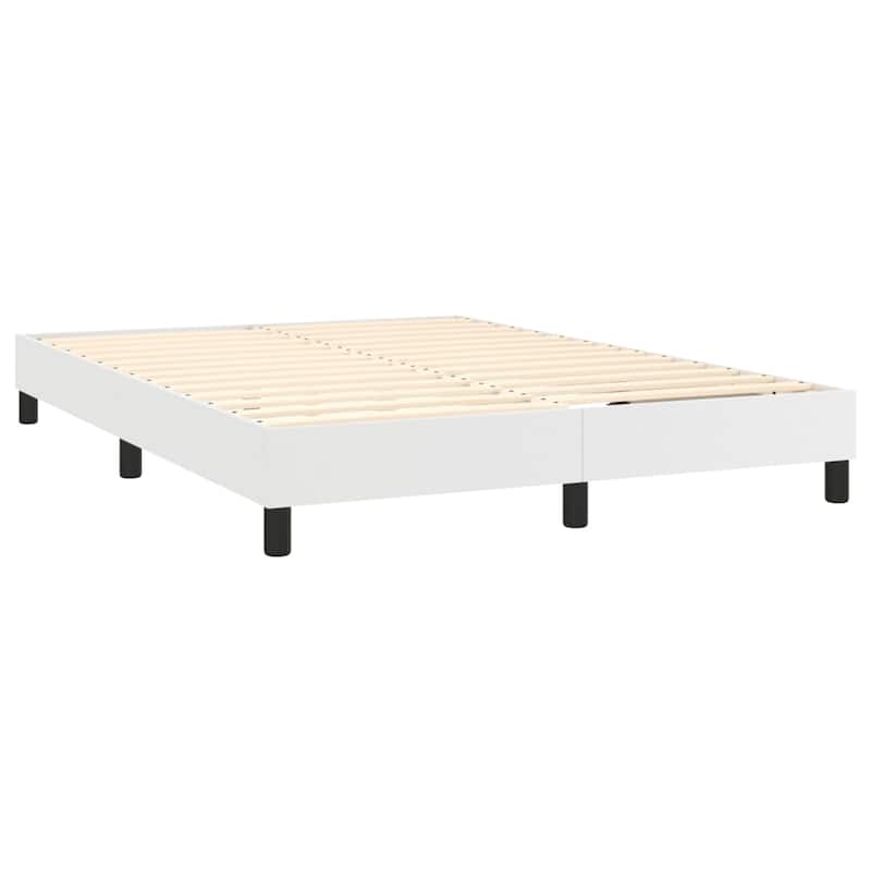 vidaXL Bed Frame Box Spring Bed Base with Mattress for Bedroom Faux Leather
