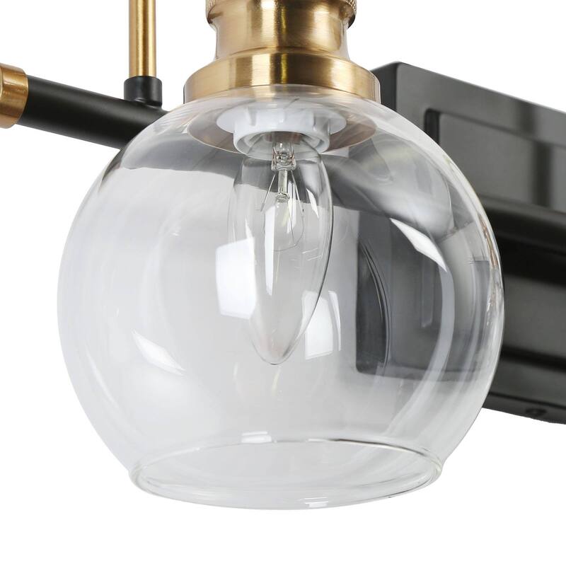 Modern Black Gold Bathroom Vanity Lights Globe Glass Wall Sconce
