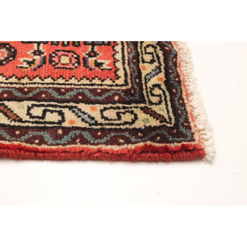 ECARPETGALLERY Hand-knotted Andelz Red Wool Rug - 2' 6" x 9' 7"