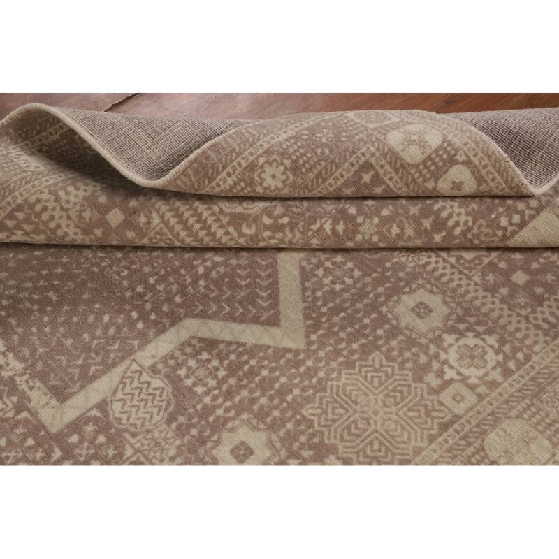 Geometric Oriental Area Rug Handmade Wool Carpet - 5'3"x 7'6"