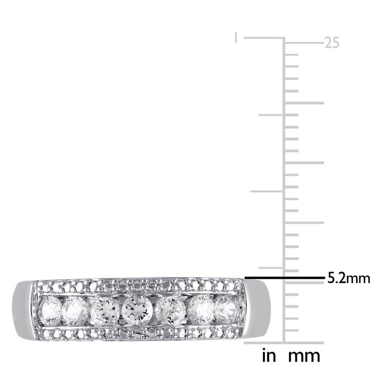 Miadora 5/8CT TGW Created White Sapphire Anniversary Band in Sterling Silver