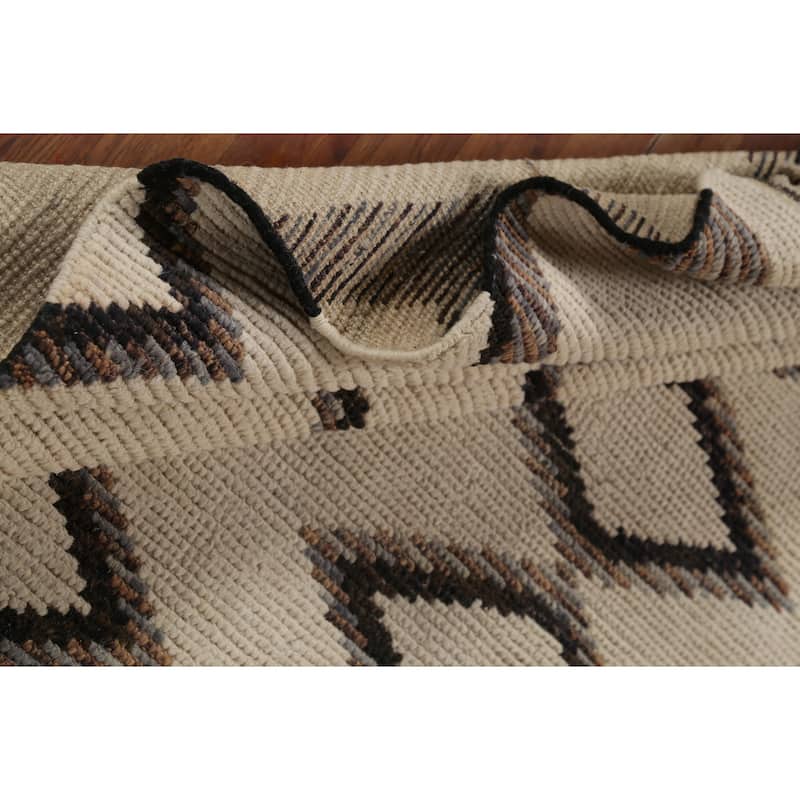 Modern Geometric Moroccan Area Rug Handmade Wool Carpet - 7'11"x 10'5"