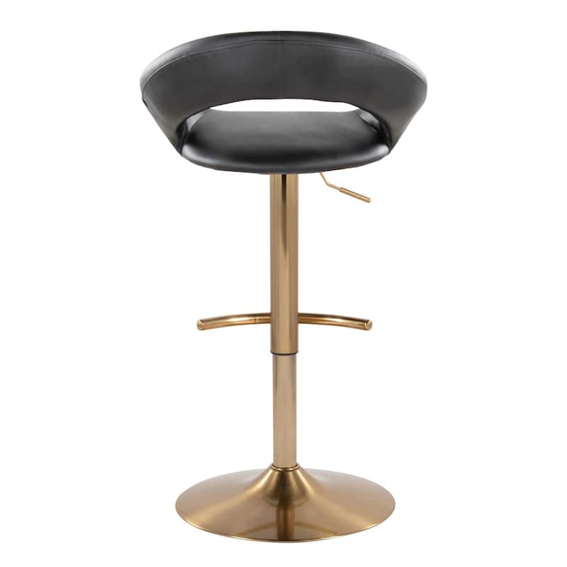 Silver Orchid Poppy Adjustable Bar Stool with Rounded T Footrest (Set of 2)