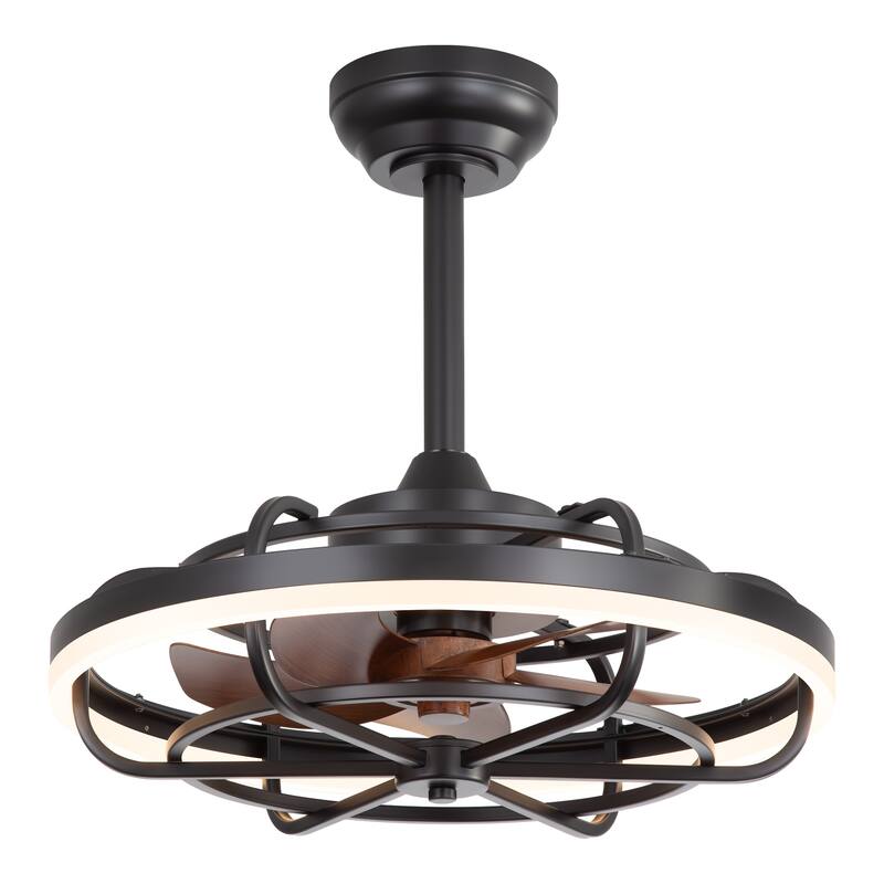 19.7" Caged Dimmable LED Ceiling Fan with Light and Remote