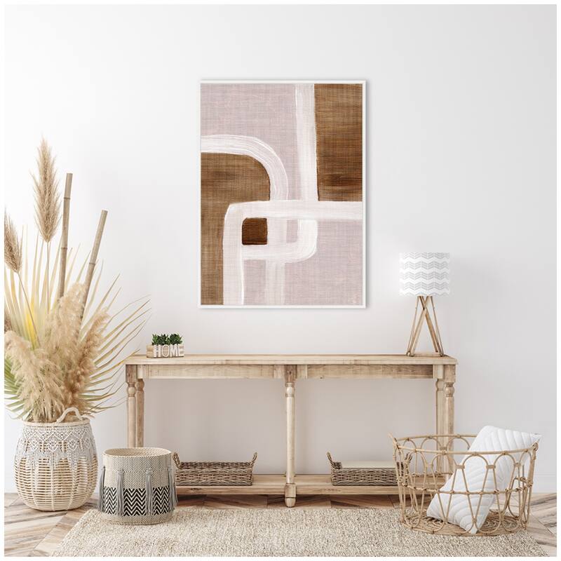Kate and Laurel Sylvie Rhythmic Lines ll Framed Canvas by Nikita Jariwala