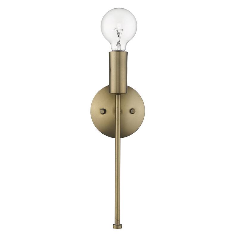 Modern Dull Gold Wall Sconce Light Fixture Flush Mount Metal Lamp for Indoor Accent Lighting - 15" H x 5" W x 4" D