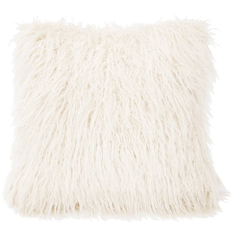 HiEnd Accents Mongolian Faux Fur Euro Sham, 27"x27"