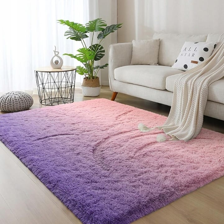 Shaggy Home Decor Carpet Luxury Gradient Rug for Living Room Bedroom