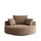 preview thumbnail 69 of 89, GDFStudio - Lavelle Corduroy 360 Degree Swivel Chair Fluffy Modern Sleeper
