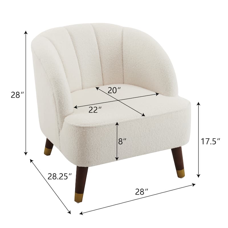 White 28.25" Upholstered Accent Chair