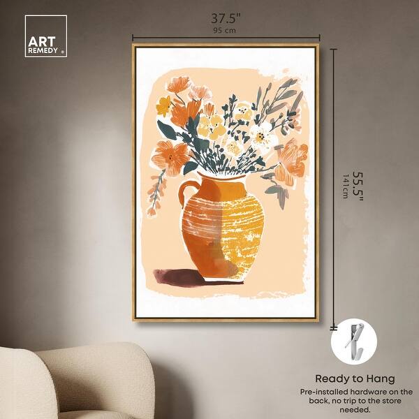 dimension image slide 2 of 24, Mid Autumn Flowers Canvas Boho Colorful Wall Art by Art Remedy