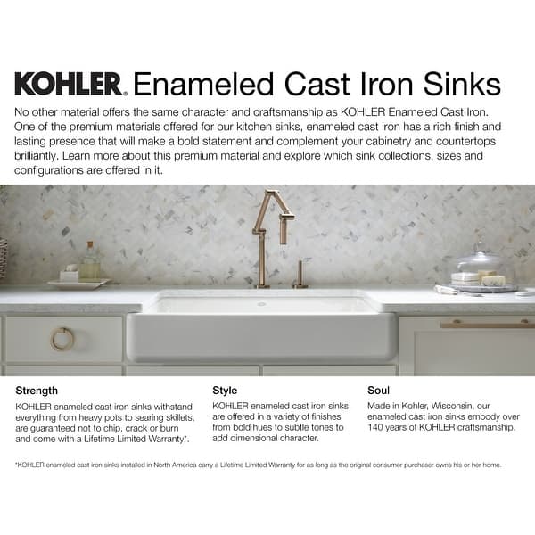Kohler K 5873 3 Deerfield 33 Double Basin Top Mount Enameled Kohler K 5873 3 Deerfield 33