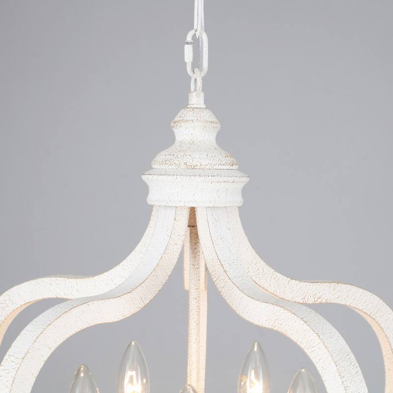 5-Light Candlestick Crown Hanging Linear Chandelier Lighting Fixture for Kitchen Island