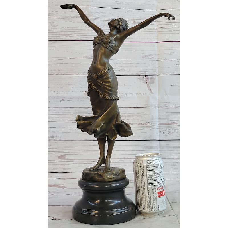 Elegant Belly Dancer Girl Bronze Statue Sculpture Art Deco Figure Dh Chiparus