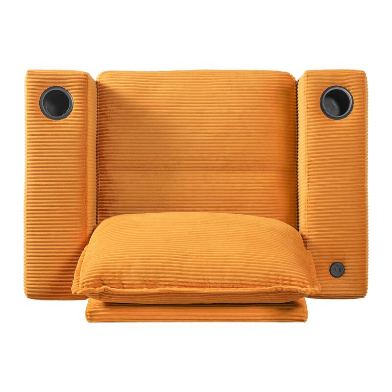 Christopher Knight Home - LuxeComfort Grey Oversized Corduroy Upholstered Chaise Lounge Chair with Storage Ottoman.