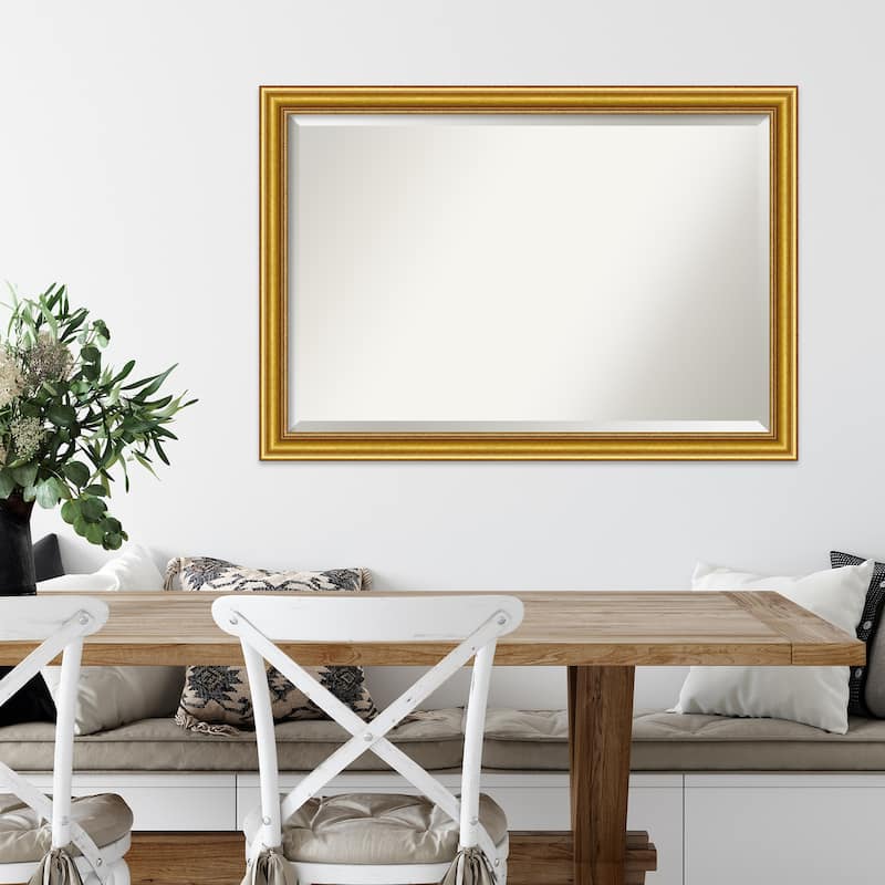 Beveled Wood Wall Mirror - Townhouse Gold Frame - Outer Size: 40 x 28 in