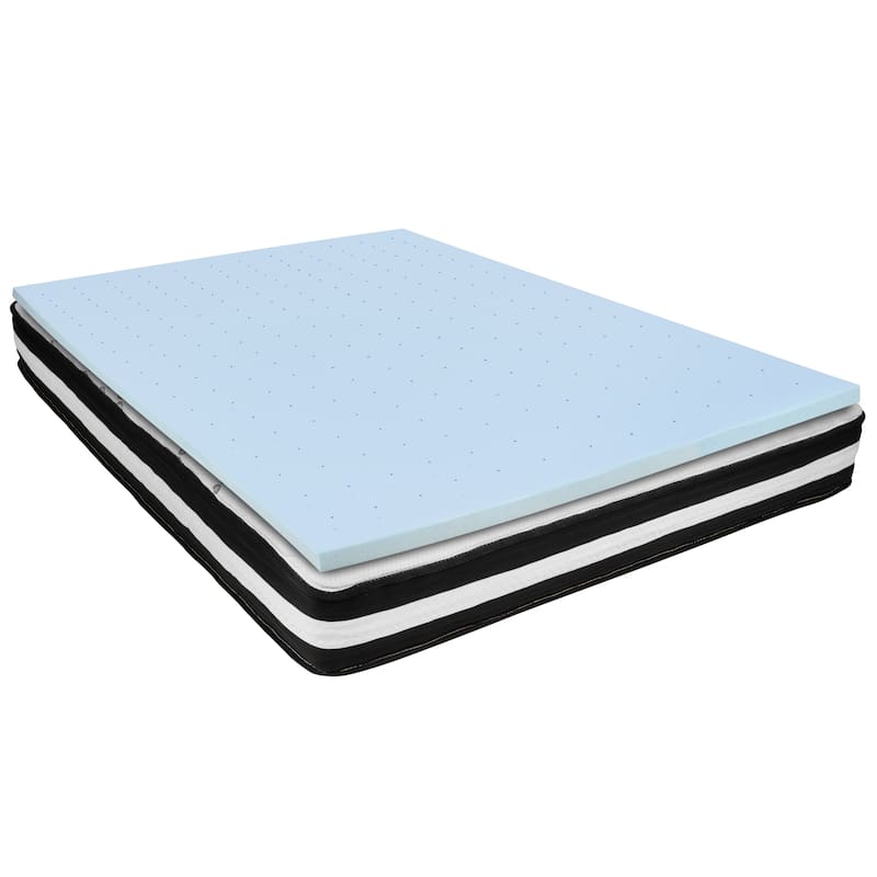 10" Mattress & Gel Memory Foam Topper Bundle Set