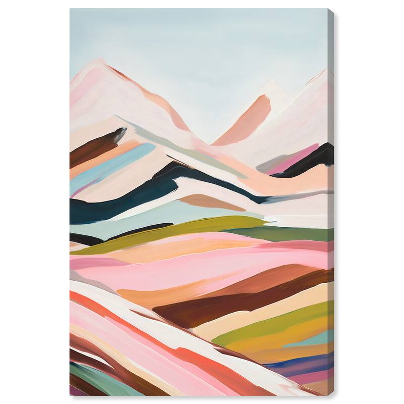 Wynwood Studio Abstract Colorful Pastel Territory Pink and Pastel Pink Modern & Contemporary Wall Art Canvas Print