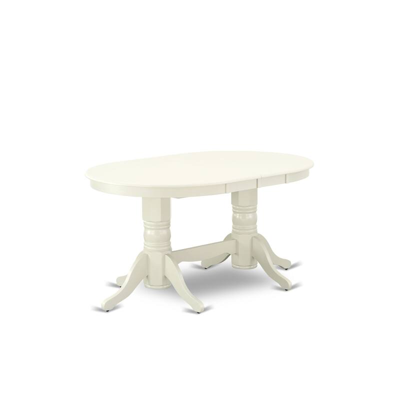 East West Furniture Dining Table Set- an Oval Kitchen Table and Dining Chairs, Linen White(Pieces Options)