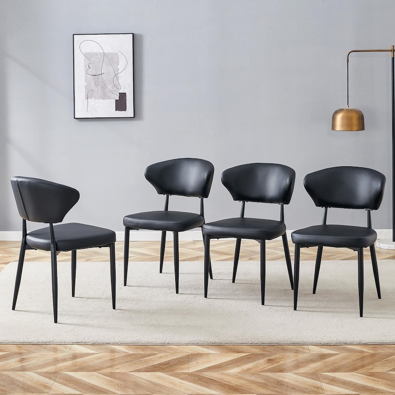 Dining Room Set of 4 Dining Chair with A Curved Backrest Kitchen Chair Side Chair Armless Chair