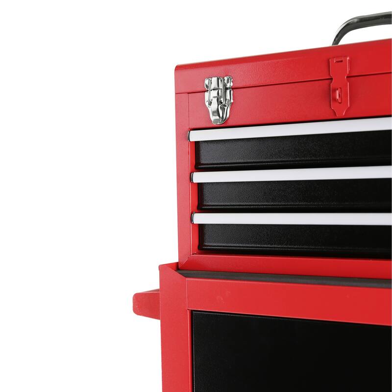 3-Drawer Rolling Tool Chest with Wheels, Tool Chest with Large Storage Cabinet and Adjustable Shelf, Locking System Tool Chest