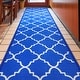 preview thumbnail 5 of 13, Custom Size Runner Kings Court Brooklyn Trellis Washable Stair Rug 2' 1" x 2' 2" - Blue - Runner/Rectangle