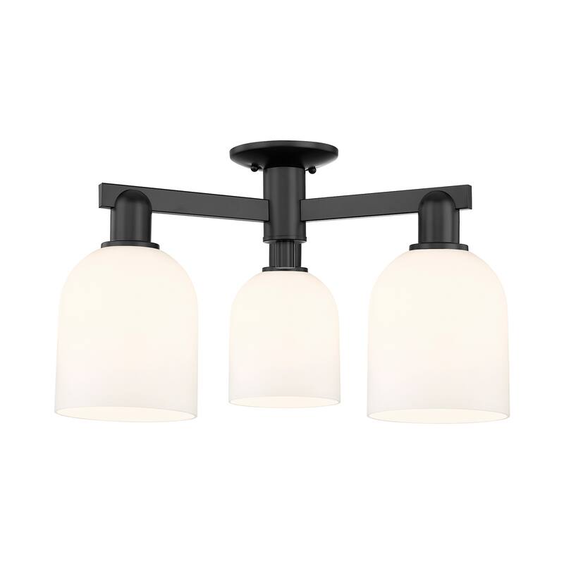 Innovations Lighting 716-3F-12-23 Bella Semi-Flush Bella 3 Light 23" - Matte Black / White