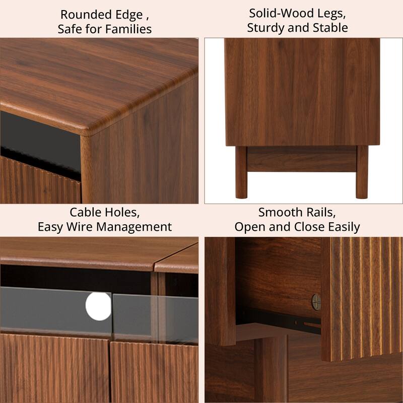 78inch TV Stand for Living Room - up to 85 Inch TVs - Walnut