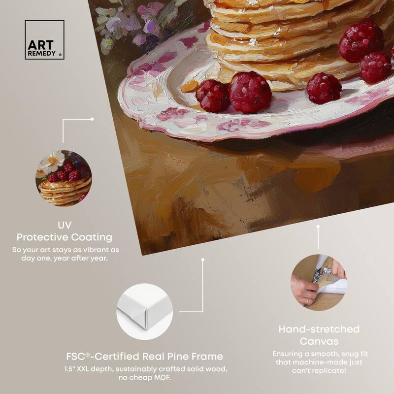 Raspberry Pancakes I Canvas by Art Remedy, Gallery Wrapped
