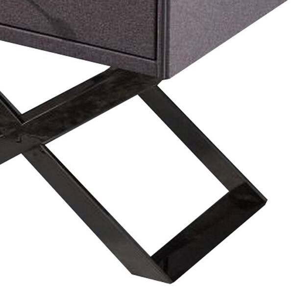 Shop 1 Drawer Wooden Nightstand With X Shaped Metal Base Gray And Chrome On Sale Overstock 31858075