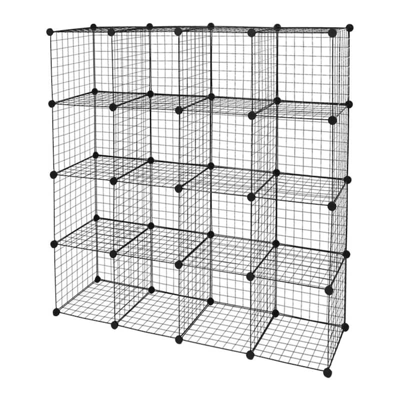 16 Cube Wire Grid Organizer,Multi Use DIY Bookcase