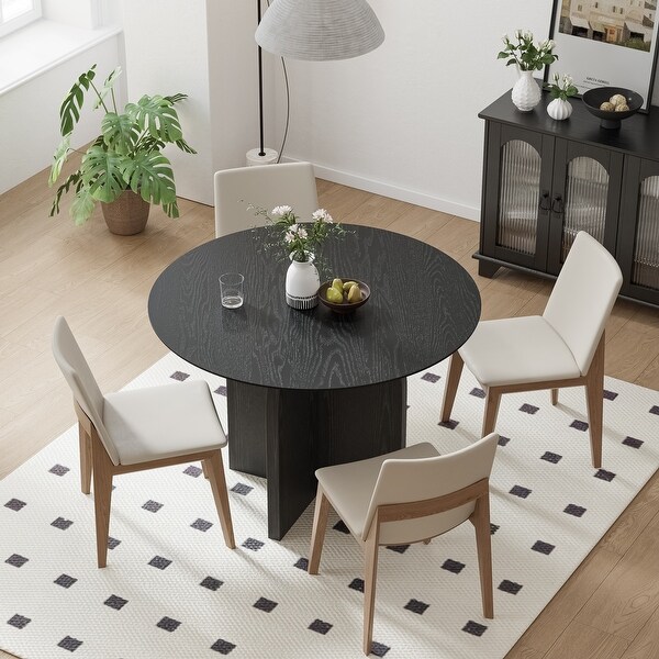 Solid Wood Round Dining Table for 4-8 People Nordic style - Bed