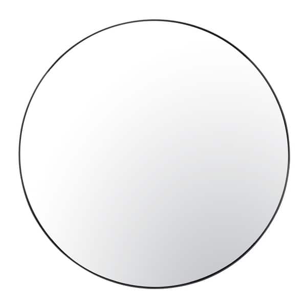 slide 2 of 8, Varaluz Tablet Round Wall Mirror 50"W x 50"H - Black