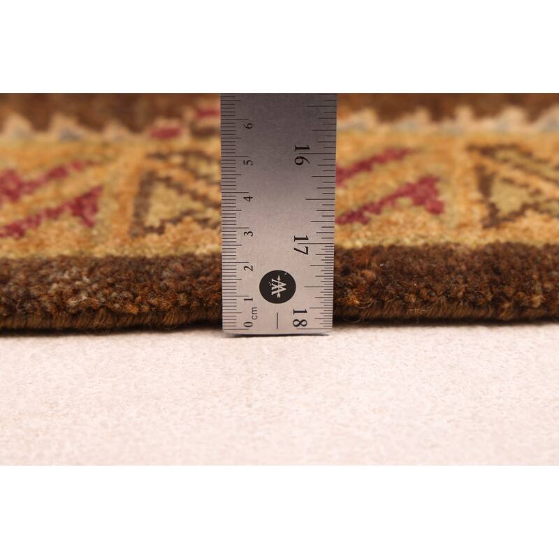 ECARPETGALLERY Hand-knotted Finest Agra Jaipur Dark Brown Wool Rug - 7'8 x 9'7