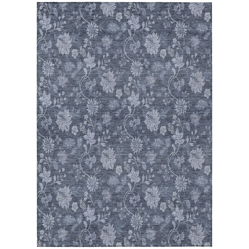 Machine Washable Indoor/ Outdoor Chantille Floral Farmhouse Rug