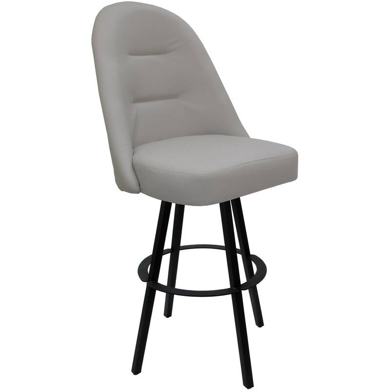 Swivel Counter Bar or Extra Tall Metal Bar Stool - M-235 Warren Base - N/A - Ocean Beige Vinyl - Black - Counter Height
