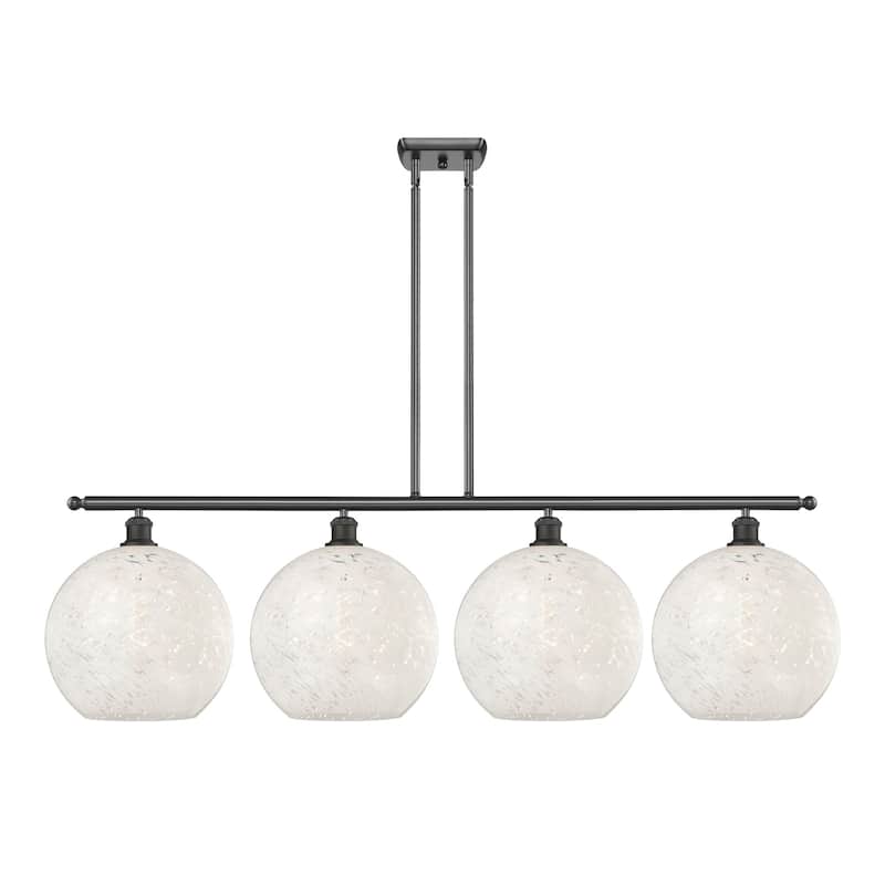 Innovations Lighting 516-4I-14-51-White Mouchette-Indoor Pendant White - Oil Rubbed Bronze / White Mouchette