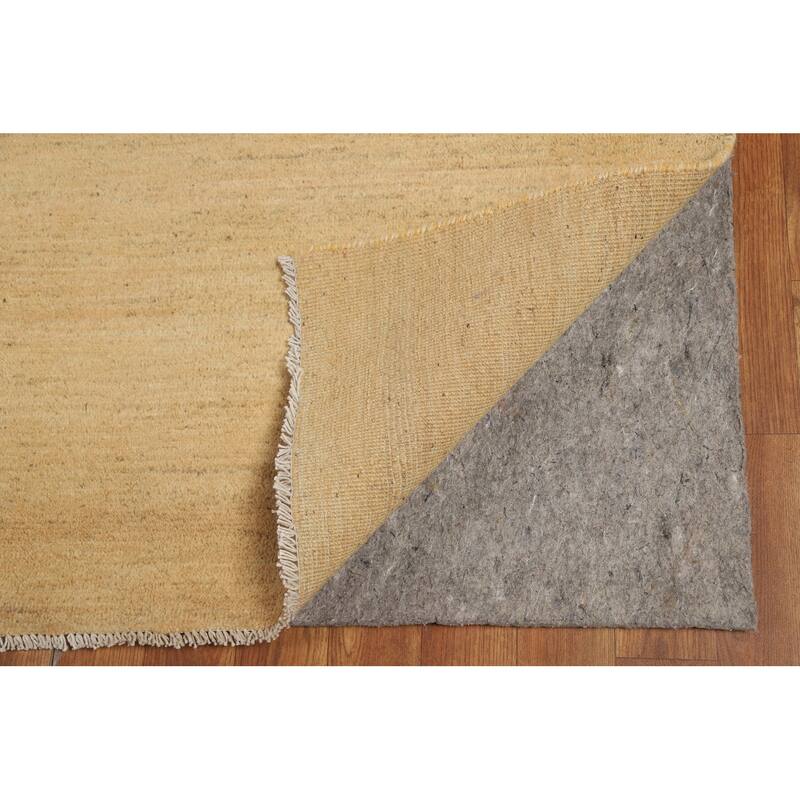 Modern Yellow Gabbeh Oriental Area Rug Handmade Wool Carpet - 8'11"x 13'9"