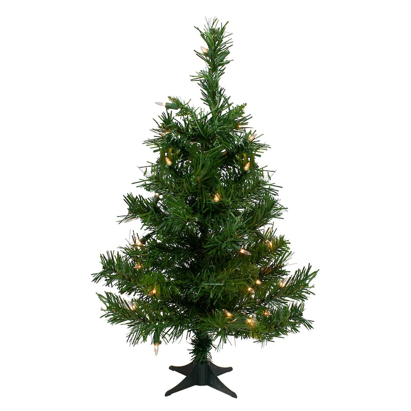 Pre-Lit Medium Royal Pine Artificial Christmas Tree - 2' - Clear Lights - 2 Foot
