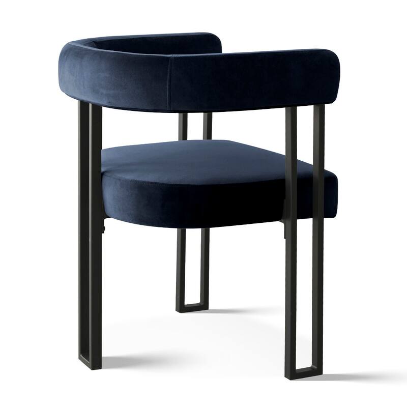 Modern Velvet Upholstered Dining Armchairs with Black Metal Legs (Set of 2/4/6)